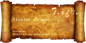 Tiroler Ámos névjegykártya